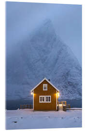 Acrylic print Lonely cabin on the Lofoten in winter - Andreas Wonisch