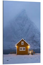 Aluminium print Lonely cabin on the Lofoten in winter - Andreas Wonisch