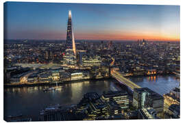 Quadro em tela London skyline at sunset with view of The Shard - Andreas Wonisch