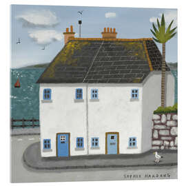 Obraz na szkle akrylowym White Houses, Red Sails - Sophie Harding