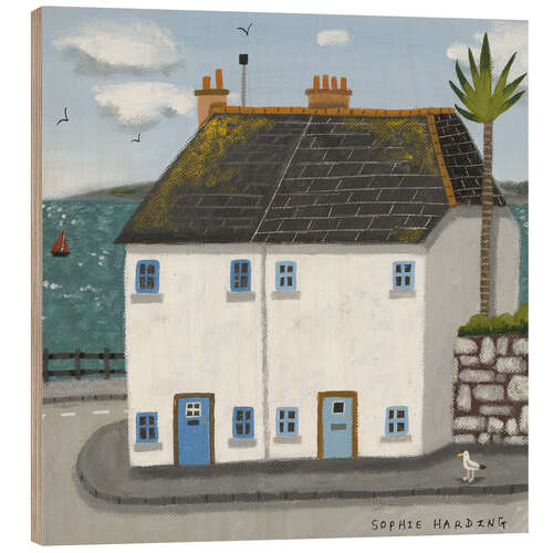 Cuadro de madera White Houses, Red Sails