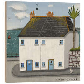 Cuadro de madera White Houses, Red Sails - Sophie Harding
