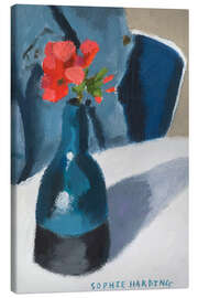 Obraz na płótnie Geranium in blue vase - Sophie Harding