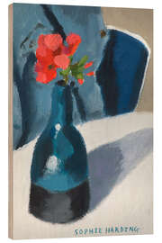Quadro de madeira Geranium in blue vase - Sophie Harding