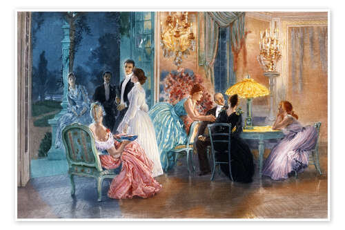 Poster Le Soir au Chateau - Henri Lucien Doucet, 1890