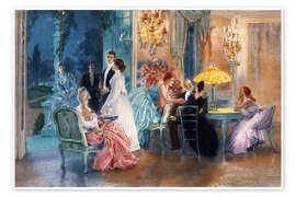 Wandbild Le Soir au Chateau - Henri Lucien Doucet, 1890
