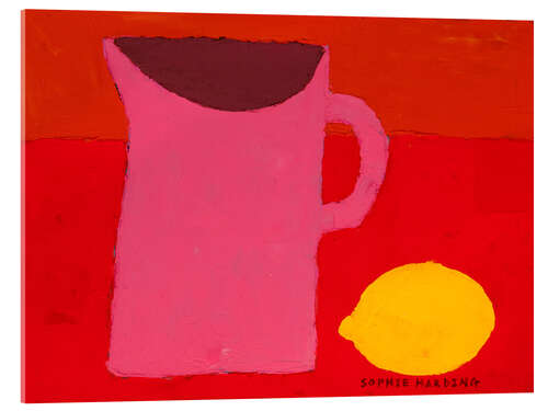 Akrylbilde Pink Jug and Lemon
