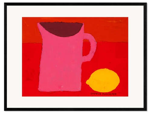 Kehystetty taidepainatus Pink Jug and Lemon