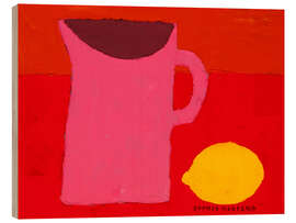 Trätavla Pink Jug and Lemon - Sophie Harding