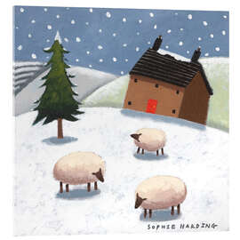 Acrylglas print Sheep in the Snow