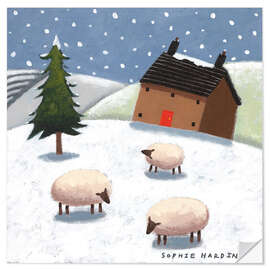Sisustustarra Sheep in the Snow