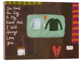Print på træ The key to my heart - Sophie Harding