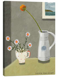 Canvas print Wild Daisies and Jug - Sophie Harding