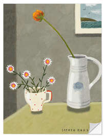 Sticker mural Wild Daisies and Jug - Sophie Harding