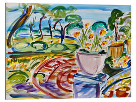 Magnettafel Blumen auf der Terrasse