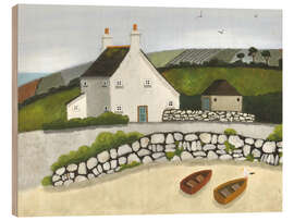 Cuadro de madera Boats, Seagull and House - Sophie Harding
