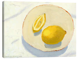 Canvas-taulu Lemons on handmade plate - Sophie Harding