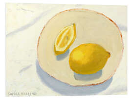 Foam board print Lemons on handmade plate - Sophie Harding