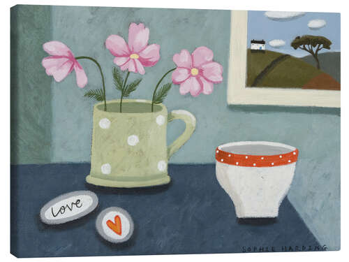 Canvas print Cosmos, Love Pebbles and Sugar Bowl