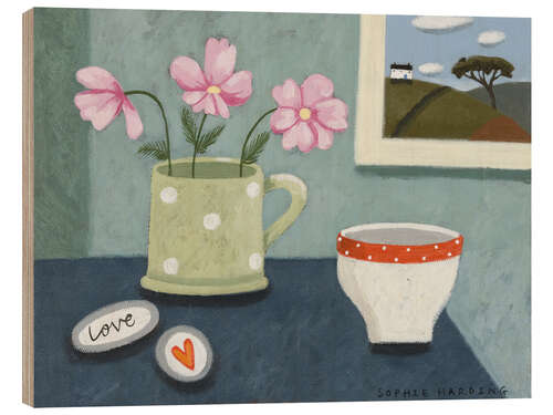 Quadro de madeira Cosmos, Love Pebbles and Sugar Bowl