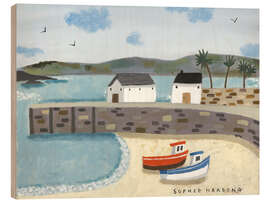 Wood print Boats at the harbor - Sophie Harding