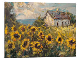 Gallery Print Sonnenblumen und Landhaus