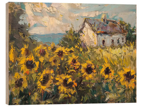 Cuadro de madera Sunflower Cottage