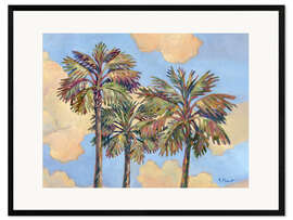 Impression artistique encadrée Palm Trees in the Clouds