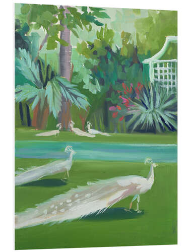 Print på skumplade Peacocks