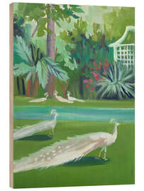 Tableau en bois Peacocks