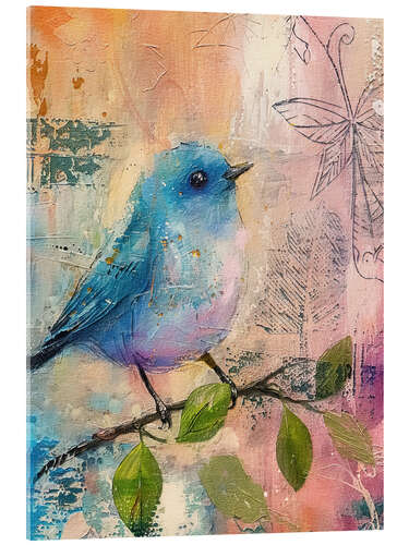 Acrylglasbild Pastellvogel I