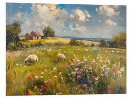 Hartschaumbild Schafe auf der Wiese