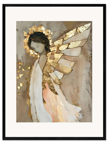 Ingelijste kunstdruk Golden Angel III