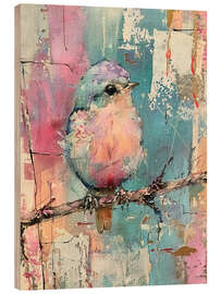 Wood print Pastel Bird II