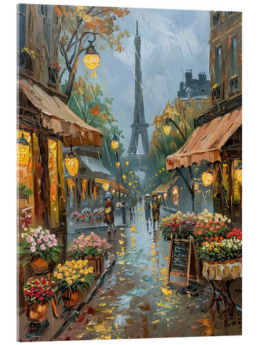 Akrylbilde Rainy Day Market, Paris