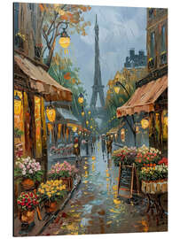Obraz na aluminium Rainy Day Market, Paris - LSR Design Studio