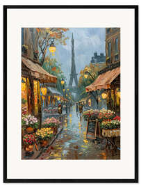 Impression artistique encadrée Rainy Day Market, Paris - LSR Design Studio