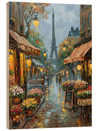 Tableau en bois Rainy Day Market, Paris - LSR Design Studio