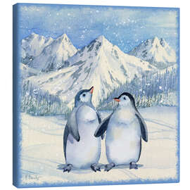 Leinwandbild Pinguine im Schnee - Paul Brent