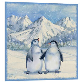 Hartschaumbild Pinguine im Schnee