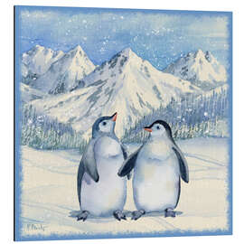 Magnettafel Pinguine im Schnee