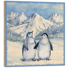 Obraz na drewnie Penguins in the Snow - Paul Brent