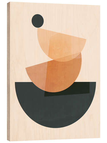 Wood print Minimal Abstract Shapes II