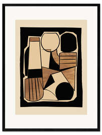 Gerahmter Kunstdruck Abstract Line Shapes