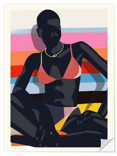 Selvklebende plakat Tropical Girl V