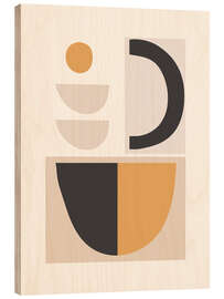 Hout print Minimal Abstract Shapes I