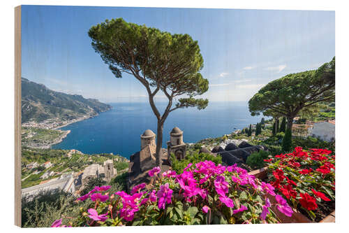Holzbild Garten der Villa Rufolo, Ravello, Italien