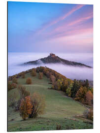 Alubild Burg Hohenzollern bei Sonnenaufgang