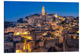 Aluminium print Matera by night