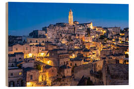 Obraz na drewnie Matera by night
